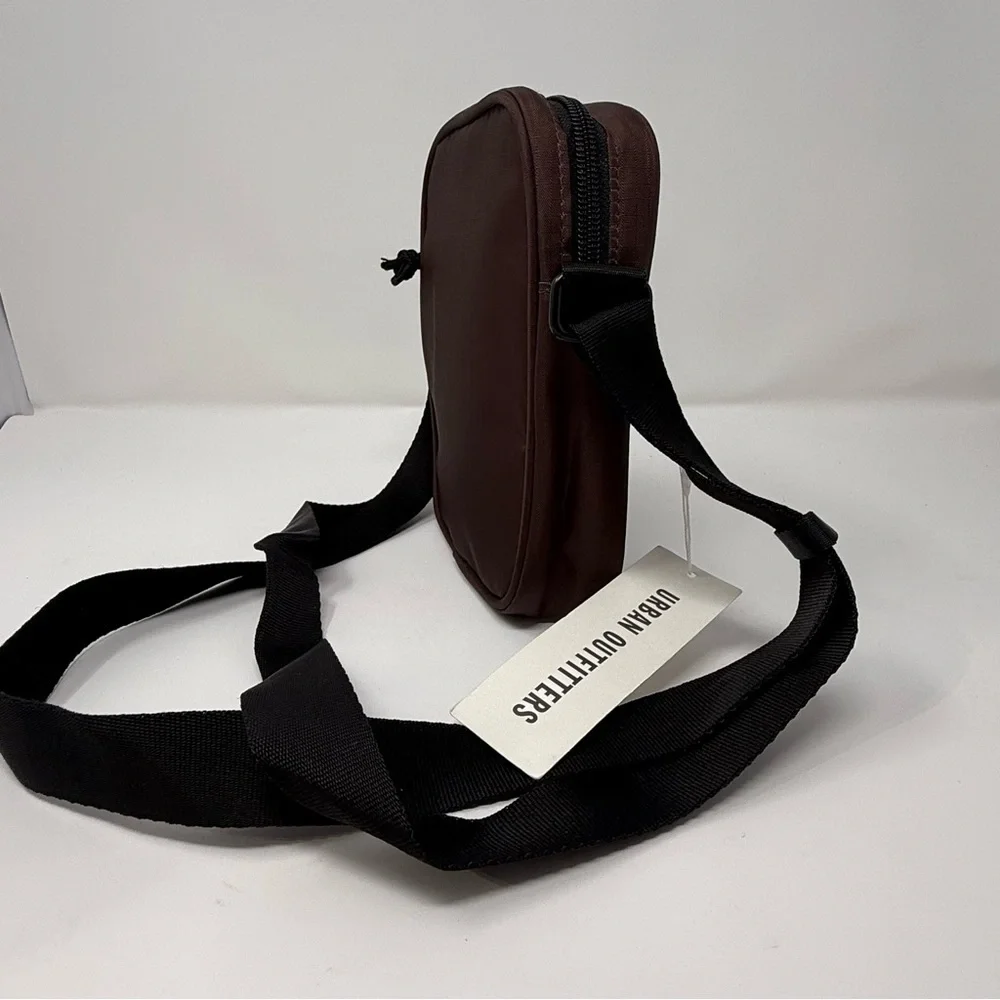Urban Outfitters Brown Mini Crossbody Bag Nylon Utility Shoulder Pouch Travel